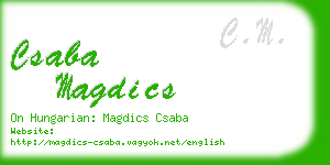 csaba magdics business card